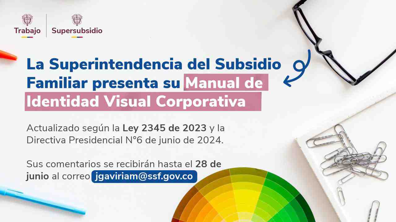 Imagen informando sobre el nuevo manual de indentidad visual corporativo basado en la Ley 2345 de 2023